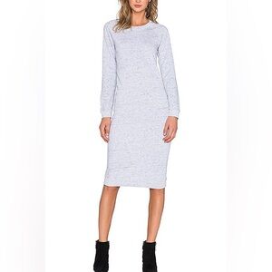 Monrow Light Gray Long Sleeve Dress XS